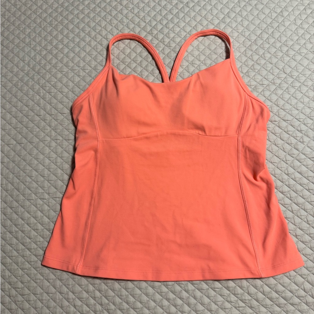 Coral Strappy Workout Top